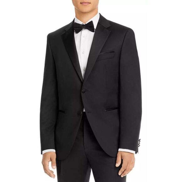Hugo Boss Regular Fit Super 120's Wool Tuxedo Jacket 42 Regular Black - NWT $795 - Picture 1 of 5
